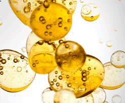 Bubbles of oil in water